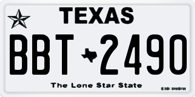 TX license plate BBT2490