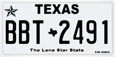 TX license plate BBT2491