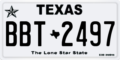 TX license plate BBT2497