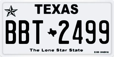 TX license plate BBT2499