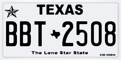 TX license plate BBT2508