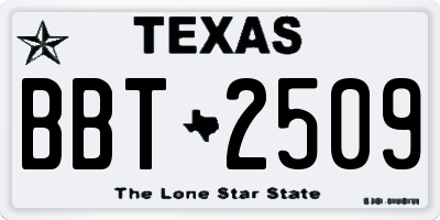 TX license plate BBT2509