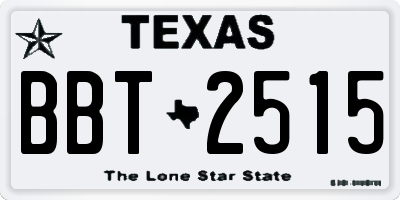 TX license plate BBT2515