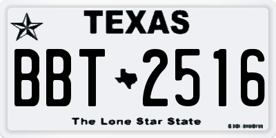 TX license plate BBT2516
