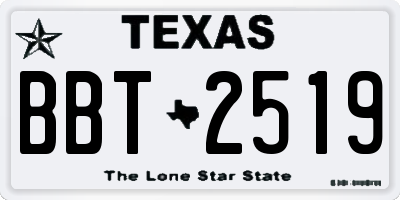 TX license plate BBT2519