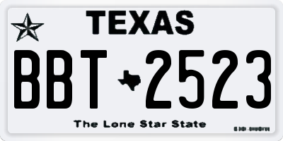 TX license plate BBT2523