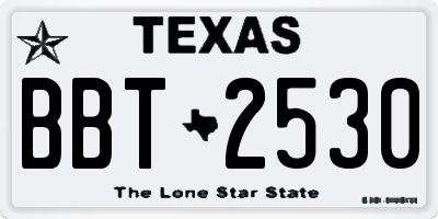 TX license plate BBT2530