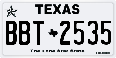 TX license plate BBT2535