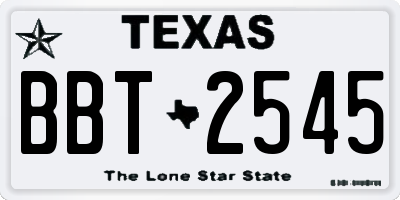 TX license plate BBT2545