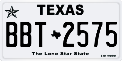 TX license plate BBT2575