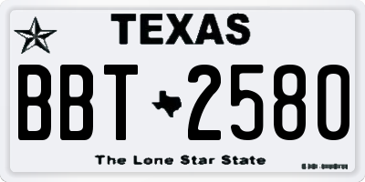 TX license plate BBT2580