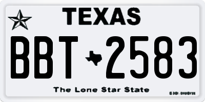 TX license plate BBT2583