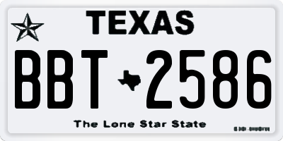 TX license plate BBT2586