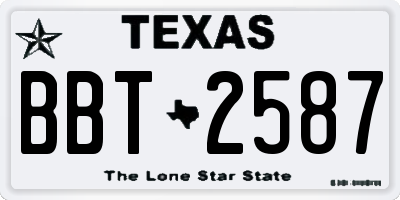 TX license plate BBT2587