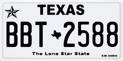 TX license plate BBT2588
