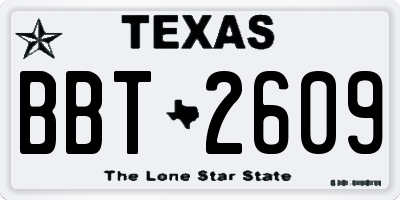 TX license plate BBT2609
