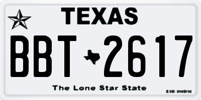 TX license plate BBT2617