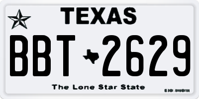 TX license plate BBT2629