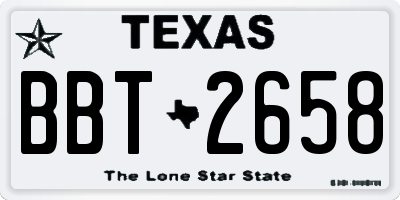TX license plate BBT2658