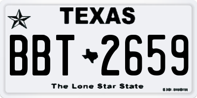 TX license plate BBT2659