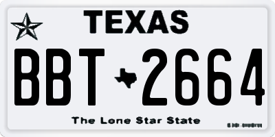 TX license plate BBT2664