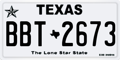 TX license plate BBT2673