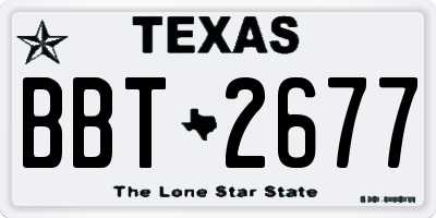 TX license plate BBT2677