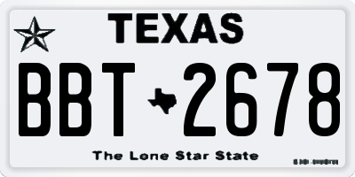 TX license plate BBT2678