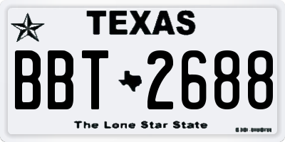 TX license plate BBT2688