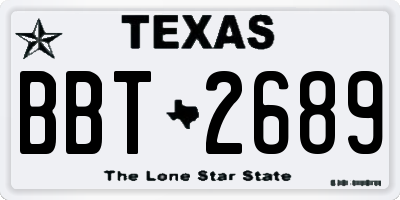 TX license plate BBT2689