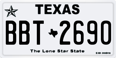 TX license plate BBT2690