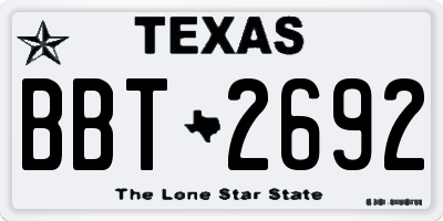 TX license plate BBT2692
