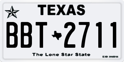 TX license plate BBT2711