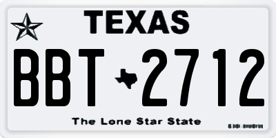 TX license plate BBT2712