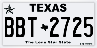 TX license plate BBT2725