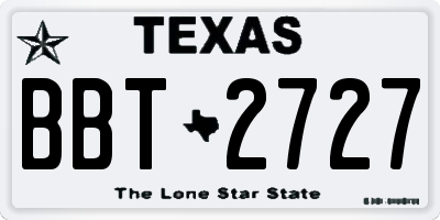 TX license plate BBT2727