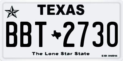 TX license plate BBT2730