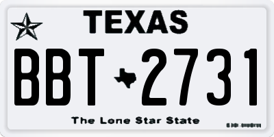 TX license plate BBT2731