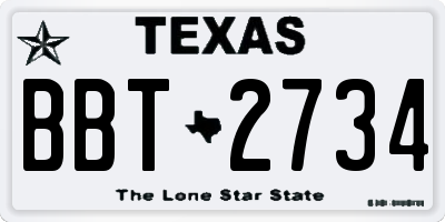 TX license plate BBT2734