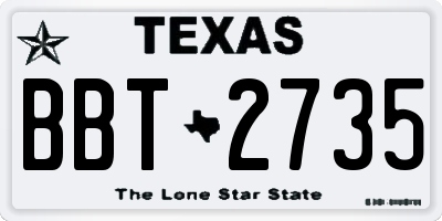 TX license plate BBT2735