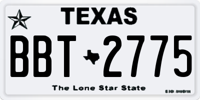 TX license plate BBT2775