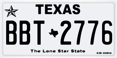 TX license plate BBT2776