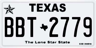 TX license plate BBT2779