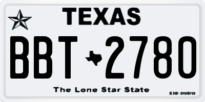 TX license plate BBT2780