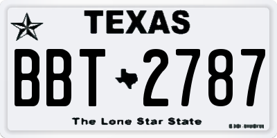 TX license plate BBT2787