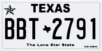 TX license plate BBT2791