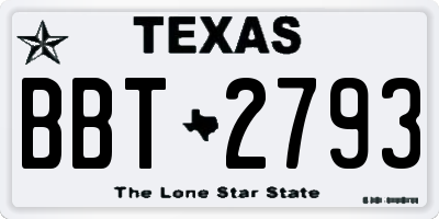 TX license plate BBT2793