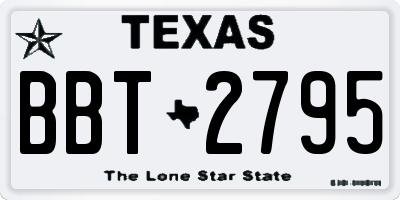 TX license plate BBT2795