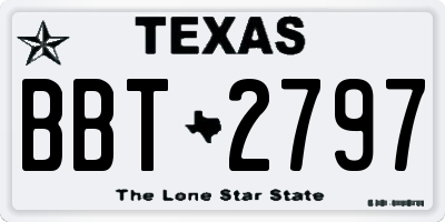 TX license plate BBT2797