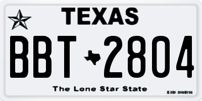 TX license plate BBT2804